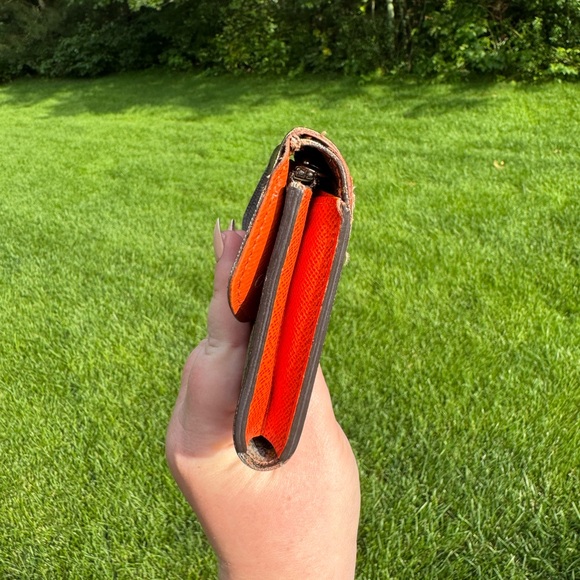 Louis Vuitton Brown Monogram Wallet with Orange Accents - Picture 7 of 13